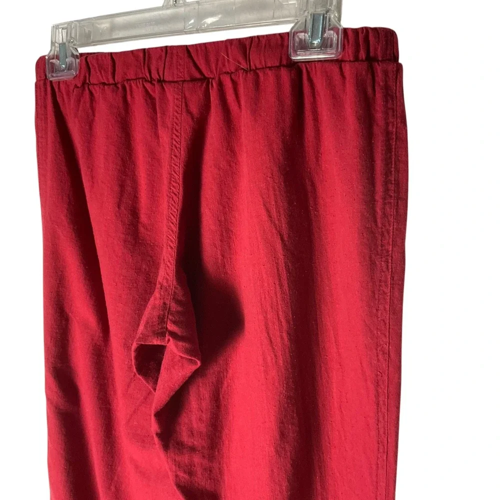 Restoration Hardware Pajama Set Cashmere Cotton Long Sleeve Button-Down Red XS